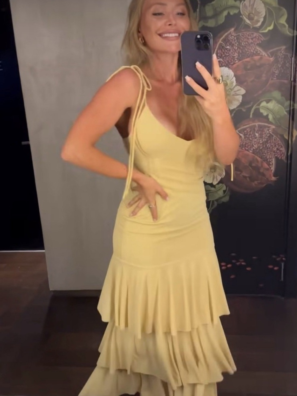 Zara NWT Yellow Tiered Ruffle Midi Dress Size M Ref 5039/212 - Picture 2 of 9